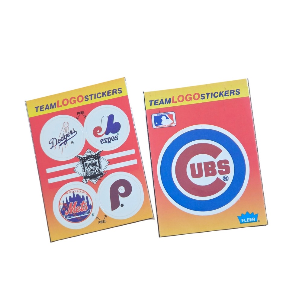 Vintage 1991 Fleer MLB Team Logo Stickers Cubs Dodgers Mets Expos Phillies NWT
